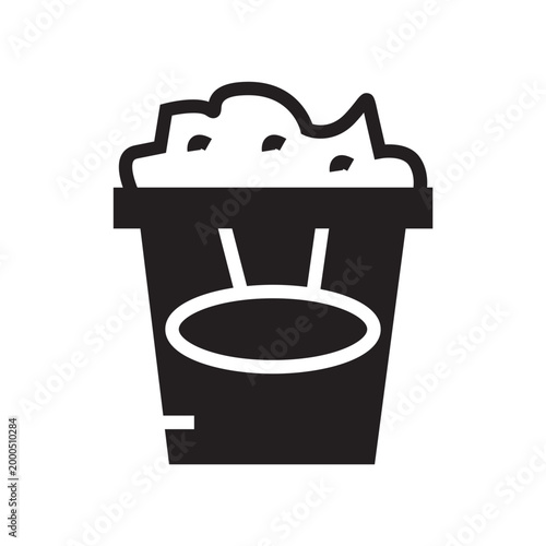 popcorn cup snack glyph solid style icon illustration vector