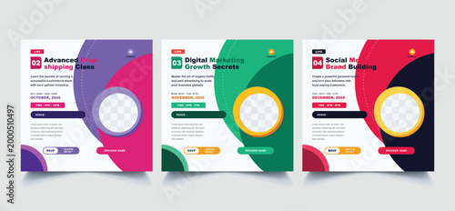 Digital Marketing Social Media Post Square Banner Vector Template