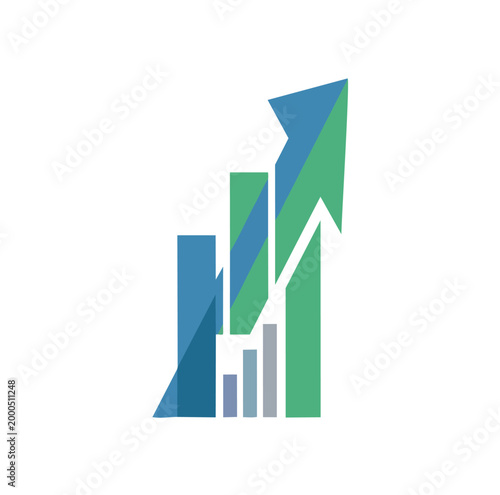 Business growth graph chart with upward arrow showing financial profit market success and sales increase vector illustration on white background Free Download Business growth graph chart with upward arrow showing financial profit market success and sales increase vector illustration on white background - GFXLoad