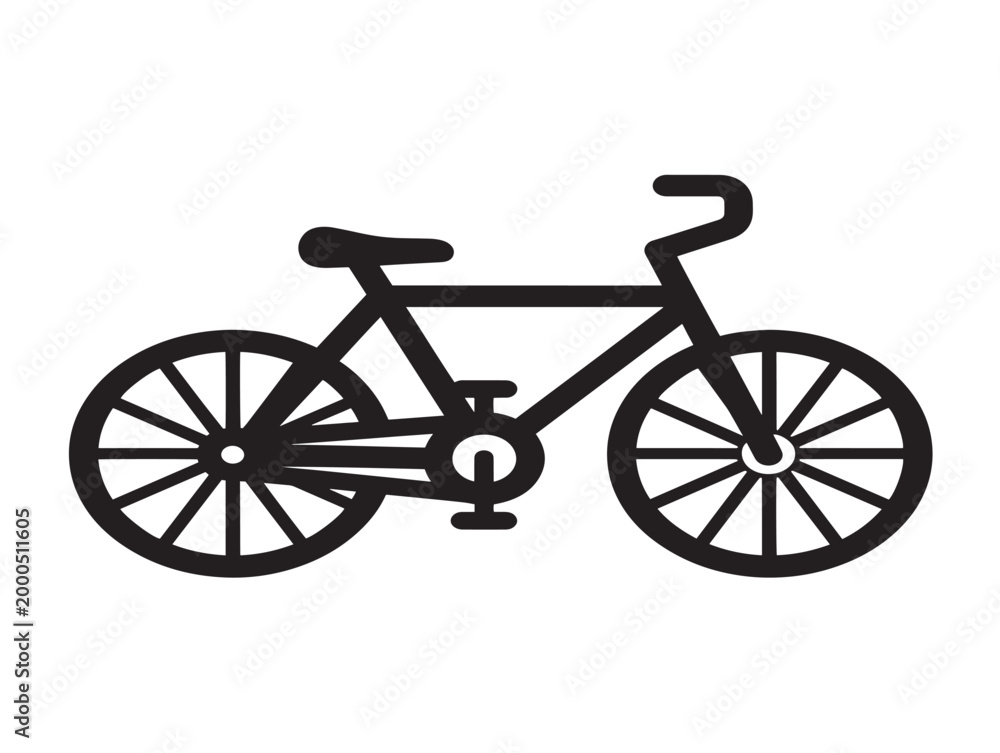 Fototapeta premium Classic road bicycle flat design vector illustration with chain detail