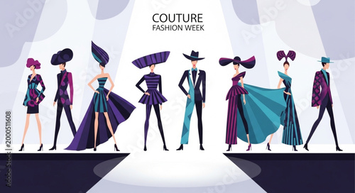 Fashionable People Wearing Designer Outfits.
