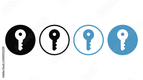 Key icon, lock security graphics, login password symbols, house access account concept, interface vector illustration