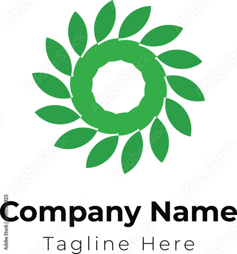 Circular Leaf Eco Nature Logo
