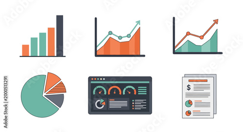 Cuadro en lienzo Business data analysis and statistics.