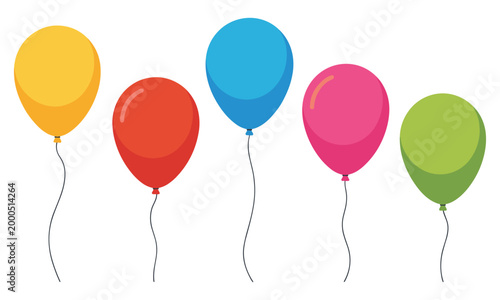 Colorful balloons floating party decoration celebration background
