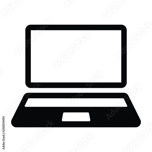 Laptop icon minimal computer symbol technology device illustration
