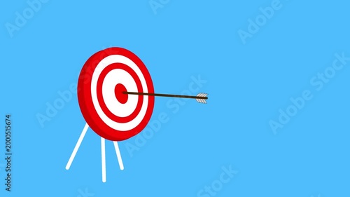 Bullseye target with arrow hitting center animation
