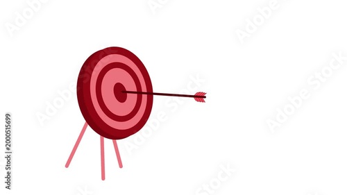 Bullseye target with arrow hitting center animation