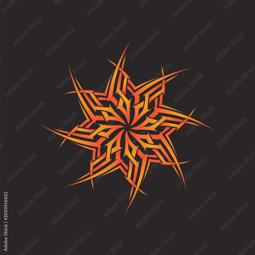 Obraz premium Ethnic tribal vintage logo icon vector design featuring bold ornamental cultural