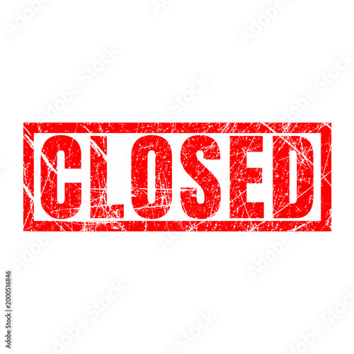 Closed Red Grunge Stamp