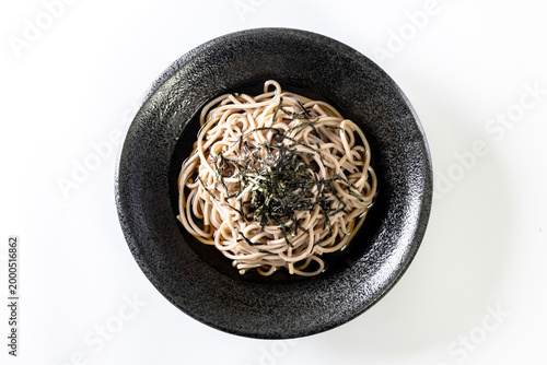 Fotografía Eating soba noodles at a Japanese soba noodle shop