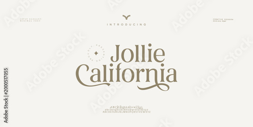 Jollie California, Typography luxury classic lettering serif fonts decorative wedding vintage retro logos, design for fashion,beauty shop and brand