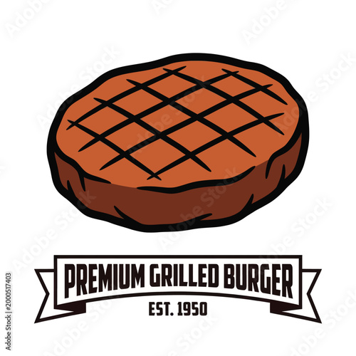 Premium Grilled Burger Meat Patty.