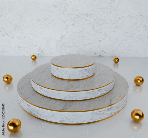 minimal round marble podium for product showcase