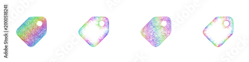 Rainbow sketch tag icon design set