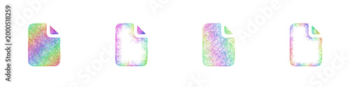Rainbow sketch file icon design set