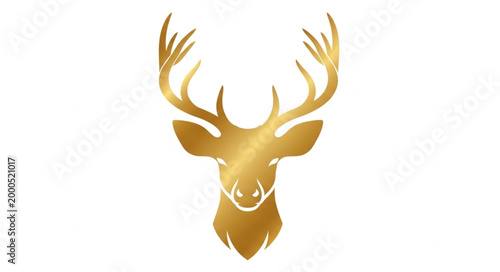 Golden Deer Head Illustration.