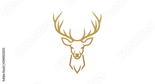 Golden Deer Head Illustration.