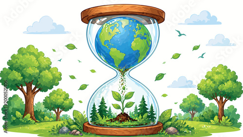 Earth Hourglass Nature Conservation Environment Sustainability Concept