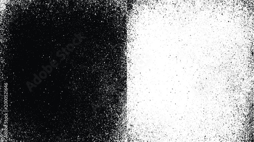 Abstract texture with black and white contrasting blocks and granular distressed effect, vector illustration
