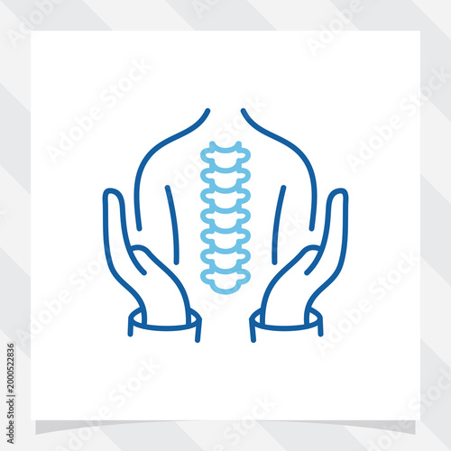 Spine care icon, chiropractor and physiotherapy, osteopathy vector icon, vector illustration. Spine care icon logo flat vector design.