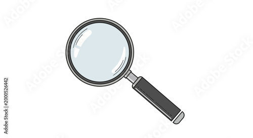 Magnifying glass with black handle.