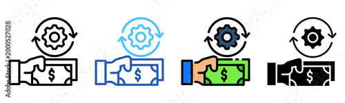 Wage System Icon Multiple Style Collection Set 