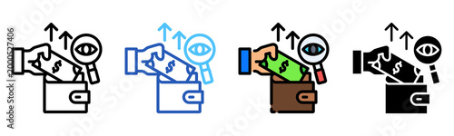 Income Overview Icon Multiple Style Collection Set 