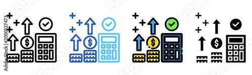 Profit Calculation Icon Multiple Style Collection Set 