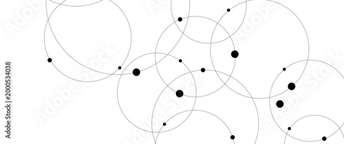 Vector creative technology graphic design element with overlapping circles dots and dashed circles