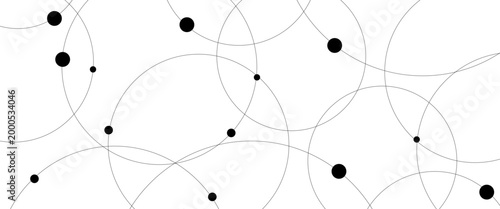 Vector creative technology graphic design element with overlapping circles dots and dashed circles