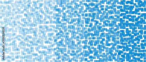 Geometric field of overlapping semi-transparent blue squares. Suitable for website headers, digital backgrounds, and app interfaces.