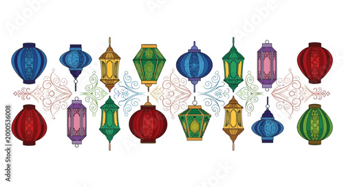 Colorful Christmas Ornaments Hanging.