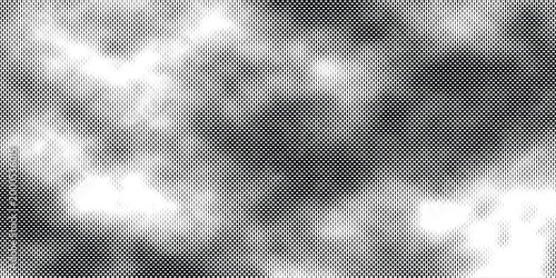 Grunge black and white distressed texture with rough halftone pattern.