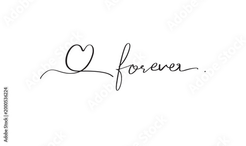 Love heart shape forever text font calligraphy
 hand written lettering script black color object icon heart love shape forever romantic romance heart love shape forever wedding anniversary forever 