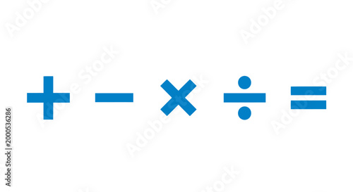 Basic Mathematical Operation Symbols Closeup.