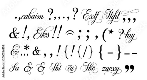 Collection of punctuation marks and symbols.