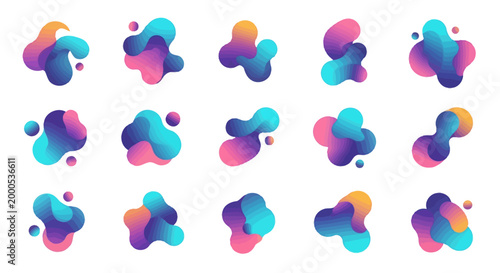 Colorful abstract shapes and blobs.