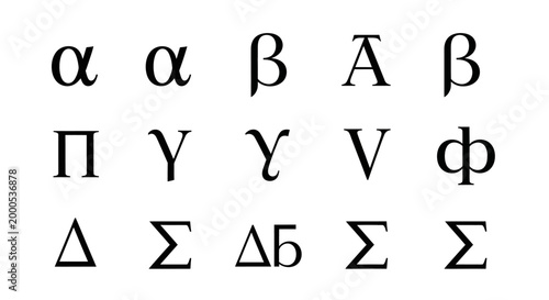 Greek Alphabet Letters and Symbols.