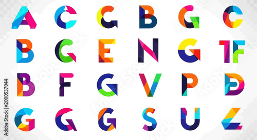 Multicolored Alphabet Letters Typography Closeup.