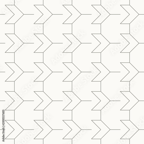 Fotografi Chevron arrow connectors in repeating grid seamless pattern in minimal line desi