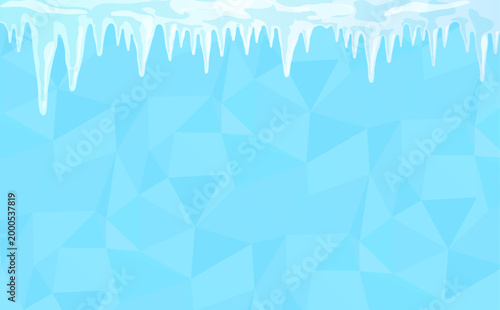 つららのフレームと氷背景1_横