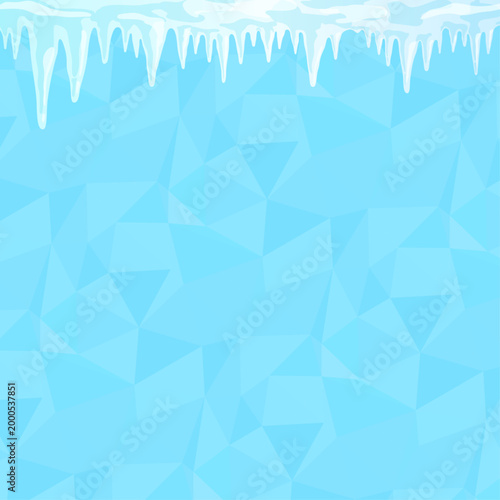 つららのフレームと氷背景1_正方形