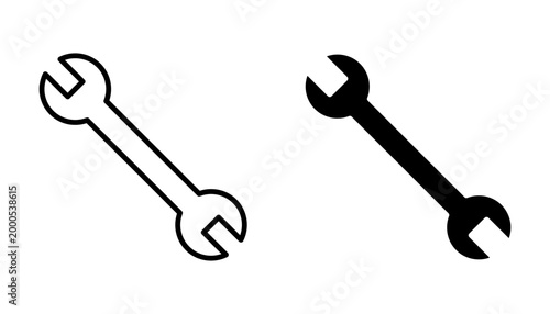 Wrench Icon set. Symbol isolated on white background. vector illustration
