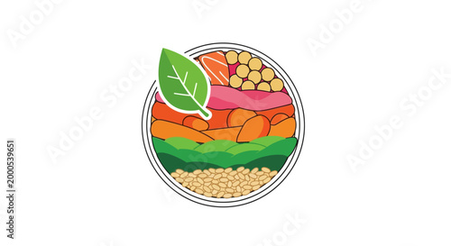 Fotografia A colorful illustration of a nutritious bowl.