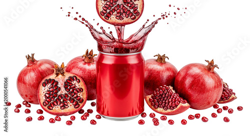 Fresh pomegranate juice in glass jar