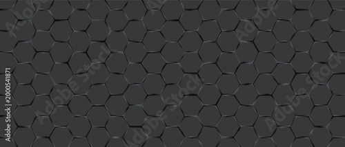 Raised hex tile pattern, geometric style, dark gray color.