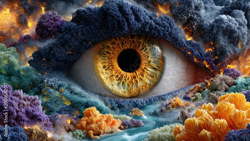 Intricate psychedelic eye of God