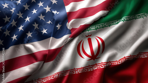 Collage of U.S. and Iranian flags