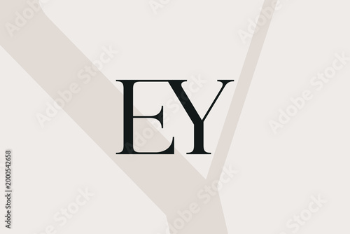 EY or YE letter logo icon design. Classic style luxury initials monogram.